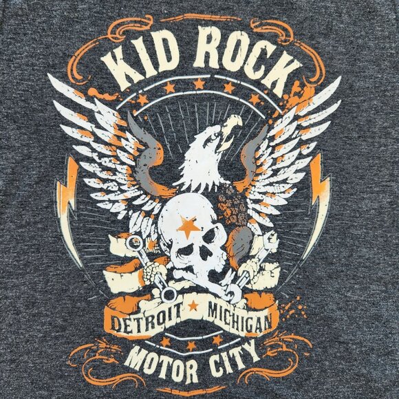 Kid Rock Detroit Michigan Motor City Graphic Tank Top Shirt Sleeveless Grey L - Picture 3 of 7